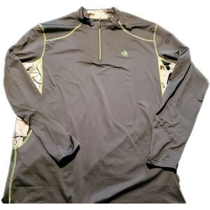 Legendary Whitetails Men's 1/4 Zip Performance Shirt Sz LT Grey Camo